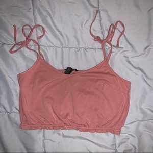 Forever 21 Mauve Blush Rose Pink Tie Puff Top